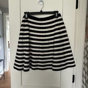 Polo Ralph Lauren Navy & White A-Line Strioed Skirt Sz Large